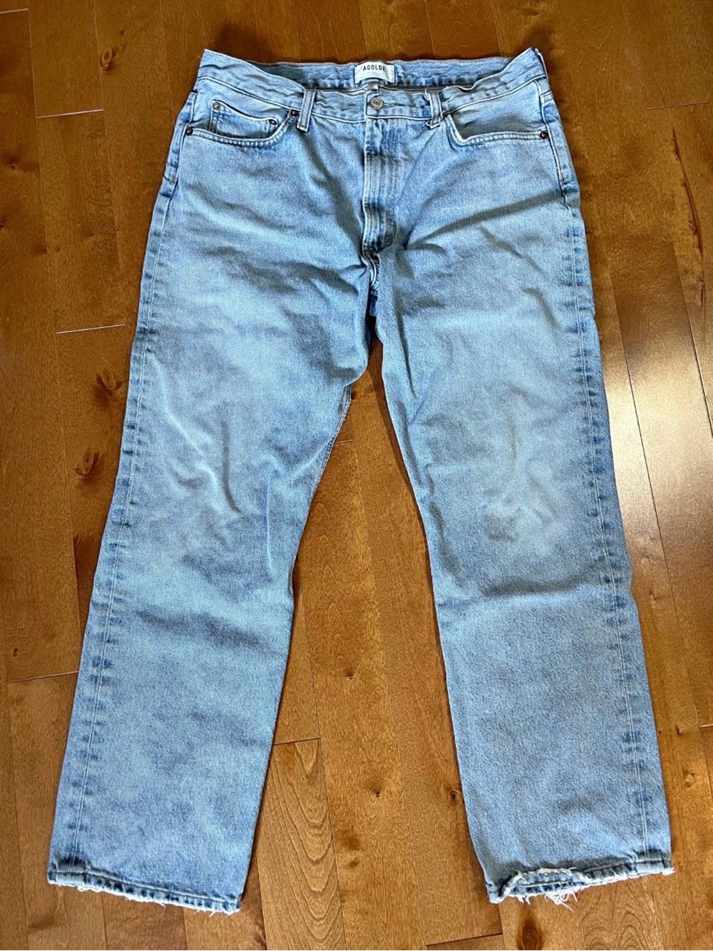 Agolde Light Blue Straight Jeans